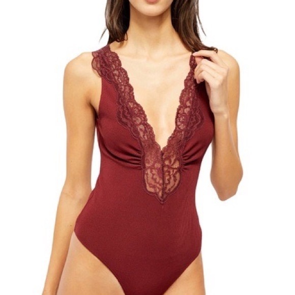 Free People Tops - NWT FreePeople Red Bodysuit